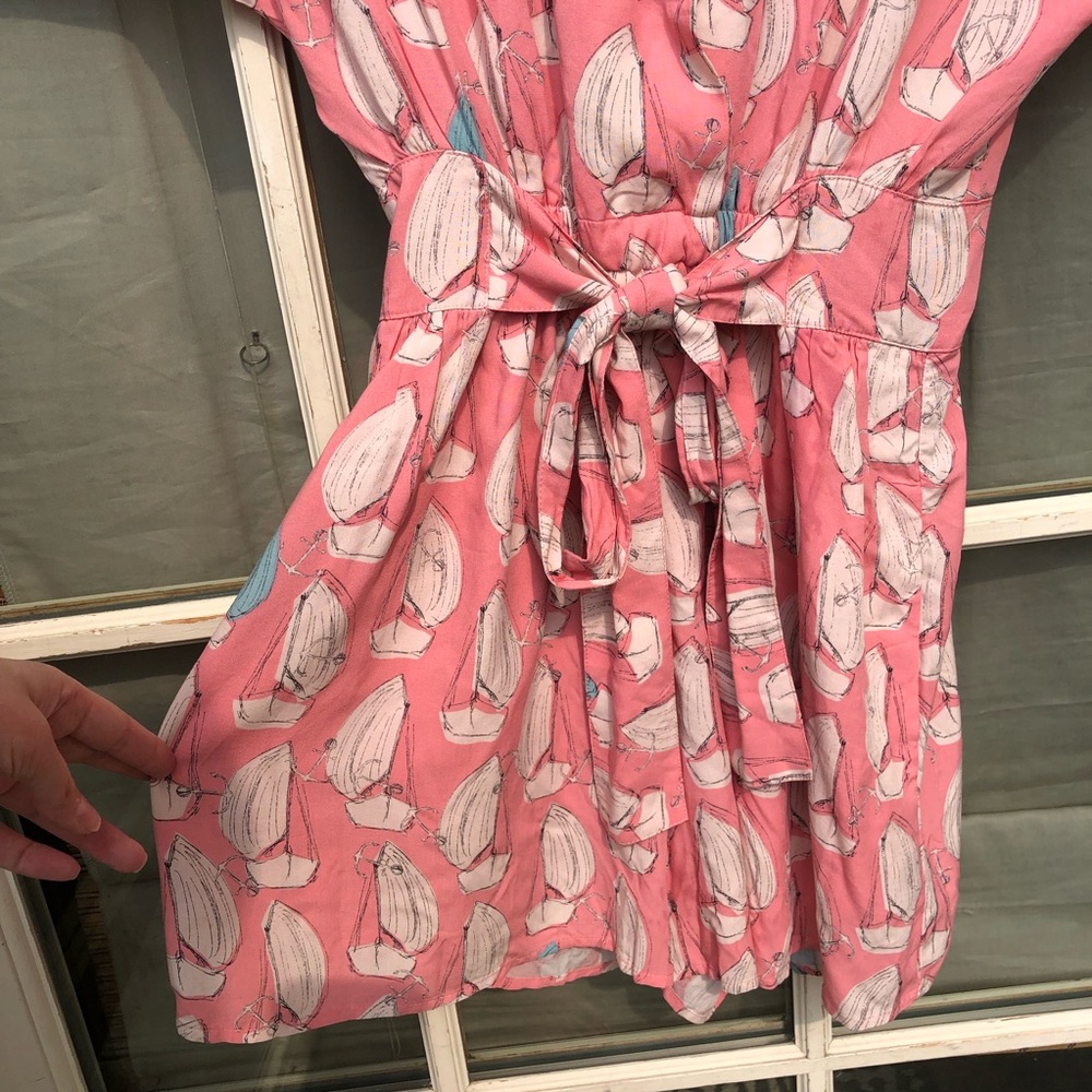 Anthropologie Maeve Pink Romper Sailboat print - Picture 5 of 8
